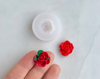 Rose flower silicone mold, flower silicone mold, 3d flower shape for earrings, jewelry flowers, polymer clay flowers, polymer clay tools