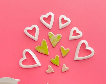 Abstract Heart Cutters for Clay, heart shaped cutters for polymer clay earrings, polymer clay tools