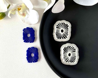 Groovy flower cutters for clay, flower earring cutters, sharp cutters