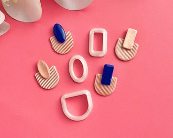Geometric half circle cutters for clay, set of polymer clay earring cutters, polymer clay tools