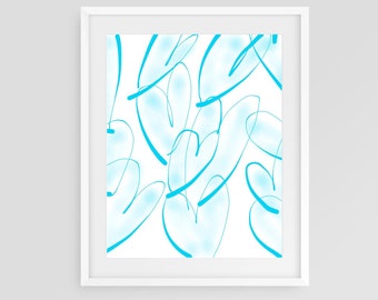 Hearts Baby Nursery wall art, Blue Hearts Girl nursery wall art, Girl nursery decor, DIGITAL DOWNLOAD