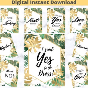 Say Yes to The Dress Signs, I Said Yes to the dress signs, Leaves Green Gold Say Yes to The Dress, Wedding Dress Shopping