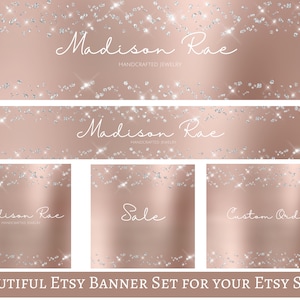 Etsy Shop Banner Set, Gold Business Card, Gold Etsy Shop Banner Set, Jewelry Etsy Store Banner Kit