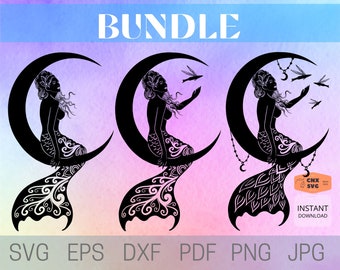 Free Free 222 Mermaid Moon Svg SVG PNG EPS DXF File