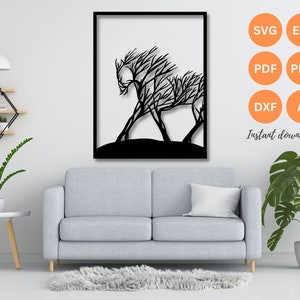 Horse wall art svg | dxf | EPS | AI | png and PDF files | plasma cut file| wall art dxf | laser cut files | Glowforge files | Horse svg