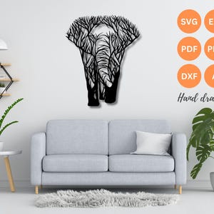 Elephant wall art svg | dxf | EPS | AI | DFX files | plasma cut file| wall art dxf | laser cut files | Glowforge files | Elephantpanel svg