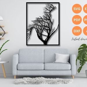 Horse wall art svg | dxf | EPS | AI | png and PDF files | plasma cut file| wall art dxf | laser cut files | Glowforge files | Horse svg