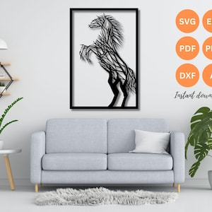 Horse wall art svg | dxf | EPS | AI | png and PDF files | plasma cut file| wall art dxf | laser cut files | Glowforge files | Horse svg