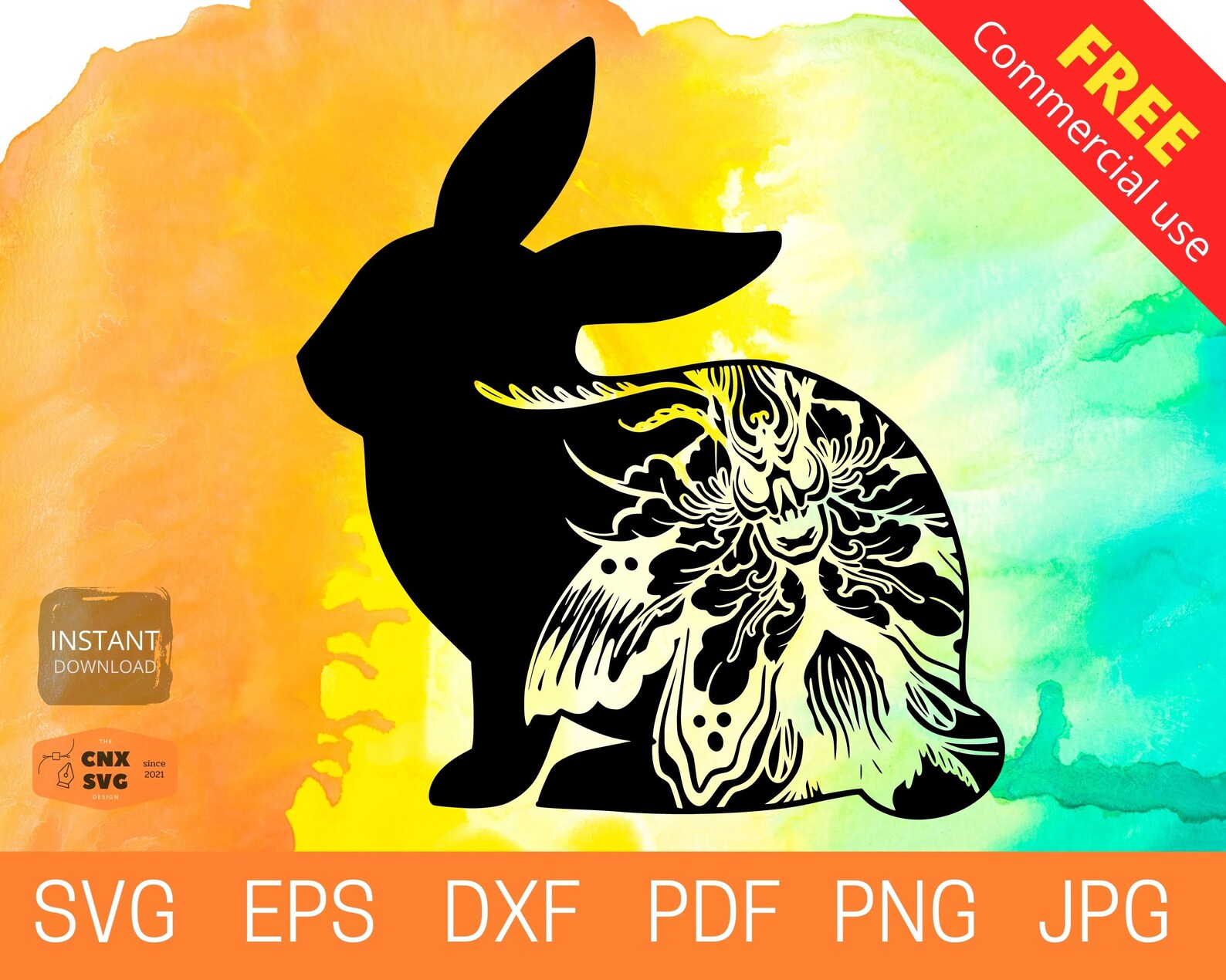 Download Bunny mandala SVG Bunny doodle SVG Bunny easter SVG Rabbit ...