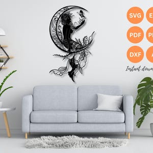 Mermaid wall art |  Mermaid silhouette | Mermaid SVG | dxf | EPS | AI | plasma cut file| wall art dxf | laser cut files | Glowforge files