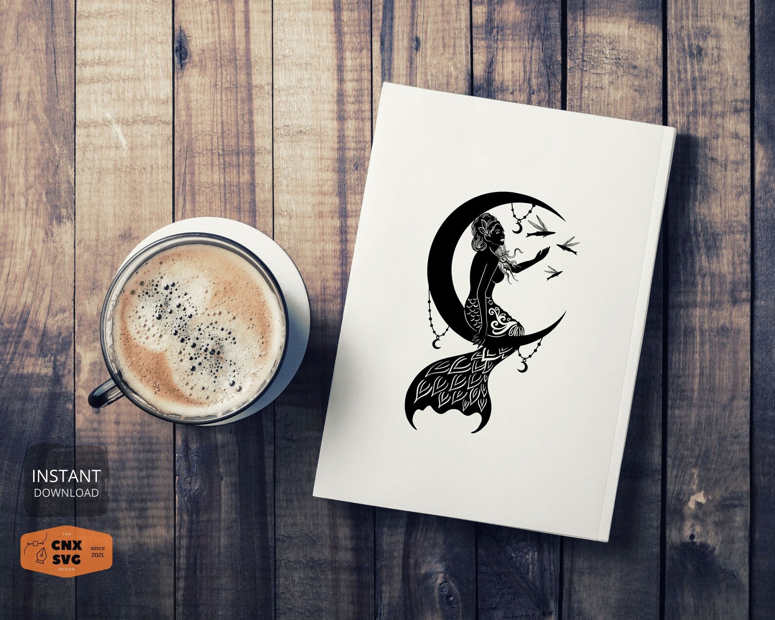 Free Free Mermaid Moon Svg 144 SVG PNG EPS DXF File