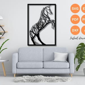 Horse wall art svg | dxf | EPS | AI | png and PDF files | plasma cut file| wall art dxf | laser cut files | Glowforge files | Horse svg
