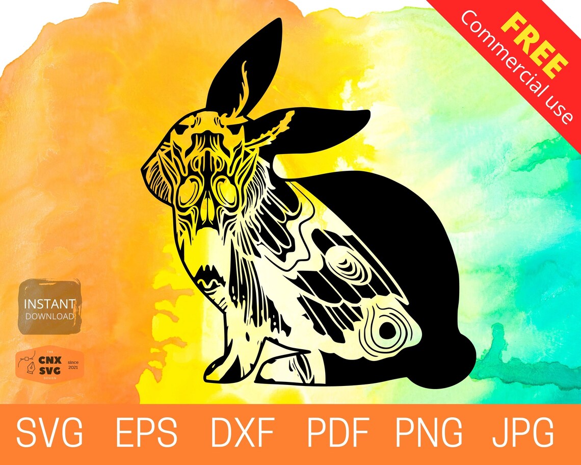Download Bunny mandala SVG Bunny doodle SVG Bunny easter SVG Rabbit | Etsy