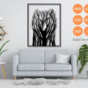 Wolf wall art svg | dxf | EPS | AI | png and PDF files | plasma cut file| wall art dxf | laser cut files | Glowforge files | Wolf panel svg
