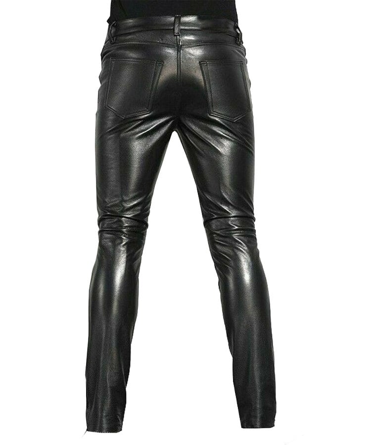 Men's Real Leather Pants Genuine Leather Slim Fit Biker - Etsy UK