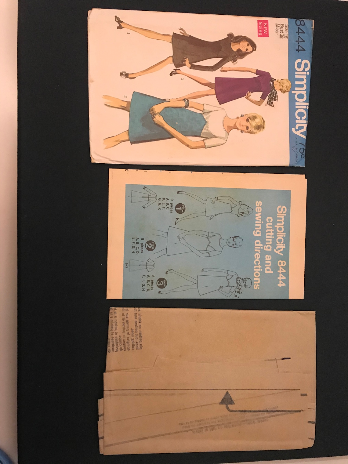 Simplicity 8444 Vintage 60s Sewing Pattern Top Stitched Dress Etsy