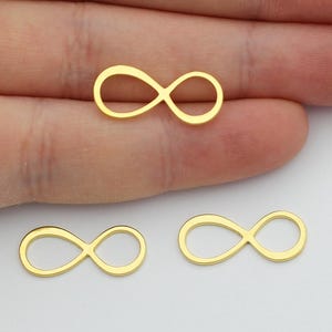 24K Shiny Gold Plated Infinity Connector Charm, Gold Infinity Pendant for Jewelry Making, Link Chain Connector, High Quality Jewelry Supply