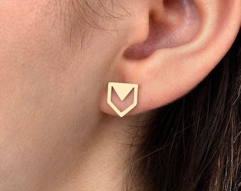 6 aretes de latón crudo, pendientes de latón, pendientes geométricos suministros de fabricación de joyas cortadas con láser, hallazgos de pendientes de latón RW-1671