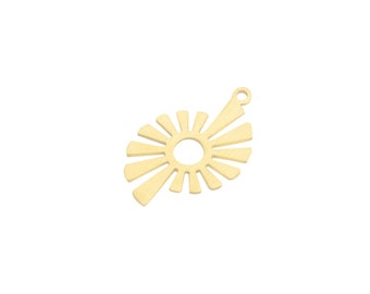 15x24mm Brass Sun Charm, Sunshine Charm for Jewelry Making, Laser Cut Brass Earring Necklace Charms, Jewelry Connectors RW-2028