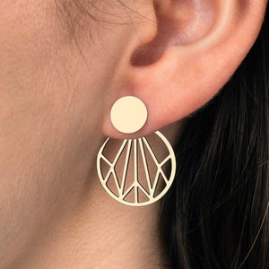Raw Brass Round Earring Studs, Brass Stud Earrings, Geometric Earring Studs, Earring Posts, Brass Connector Studs Findings RW-1711
