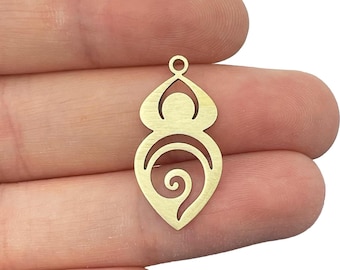 6/10pcs Brass Fertility Goddess Charm,  Female Goddess Charms, Moon Goddess Amulet Mother Goddess Pagan Talisman, Fertility Jewelry RW-2207