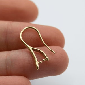 1pair Raw Brass Ear Wires, Brass Ear Hooks, Earring Hooks, Jewelry Supplies, Earring Supplies, Earring Findings Components RW-1223