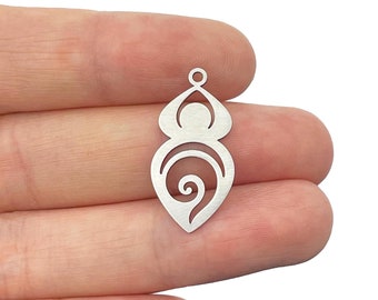 Stainless Steel Fertility Goddess Charm, Female Goddess Charms, Spiral Goddess Amulet Mother Pagan Talisman, Fertility Jewelry STL-4207
