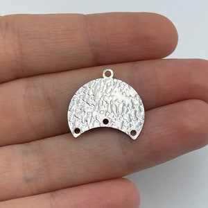 Stainless Steel Earring Charms, Hammered Steel Earring Accessories, Earring Pendant, Round Earring Connector, Jewelry Components HS-1815