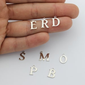 Sterling Silber Buchstabe Charm, Buchstabe Charm, Buchstabe Charm, rhodiniert Silber Charm, Buchstabe Charm, Monogramm Charm Anhänger