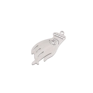 13x30mm Stainless Steel Hand Charm, Hamsa Hand Charm, Evil Eye Hamsa Hand Earring Necklace Charm, Steel Jewelry Making Supplies STL-4053
