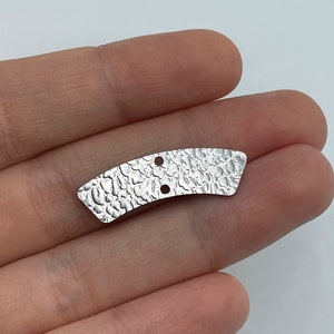 Stainless Steel Earrings, Hammered Steel Earring Accessories, Earring Connectors, Jewelry Making Supplies, 2 Hole Earring Connector HS-1817