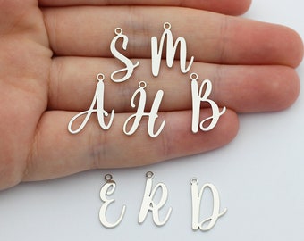 Gerhodineerde beginbedel, gepersonaliseerde beginletters bedelketting alfabet hanger, DIY naamletter bedel initialen ketting bedels