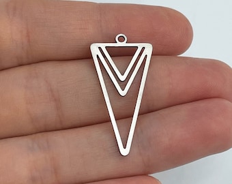 6pcs Stainless Steel Triangle Connector, Geometric Earring Charm, Laser Cut Steel Earring Charms, Steel Jewelry Making Supplies STL-3803