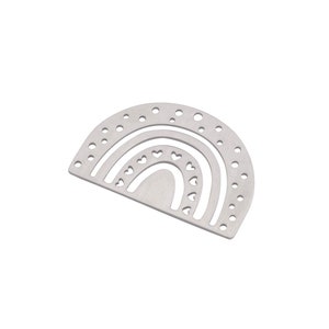 22x33mm Laser Cut Rainbow Charm, Stainless Steel Rainbow with Hearts Charm, Rainbow Arch Earring Charm, DIY Jewelry Making Supplies STL-3955