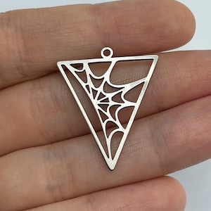 2pcs Stainless Steel Spider Web Charm, Spider Web Pendant, Halloween Charms, Earring Charms, Laser Cut Jewelry Making Supplies STL-3571