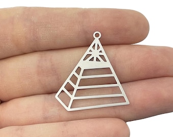 Edelstahl Pyramide Charms, Stahl Dreieck Charms, Geometrische Ohrring Charms, Pyramide Anhänger, Laser Cut Schmuckherstellung Lieferungen STL-4162