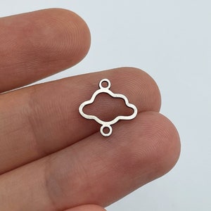 6pcs Stainless Steel Cloud Charm, Cloud Connector, Steel Connectors, Tiny Cloud Earring Charm, Jewelry Supplies, Laser Cut Charms STL-3529