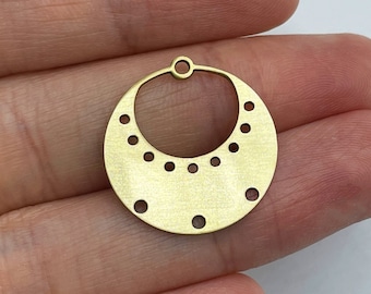 Vurma Orecchini A Cerchio Con Ciondolo Rettangolare – Ottone Placcato Oro 18K, Design Minimalista Fatto A Mano, Gioielli Artigianali