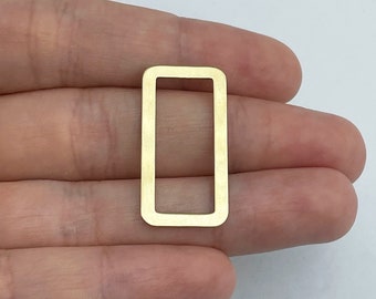 6 st 15 x 30 mm mässingsrektangulära örhängeskopplingar, geometrisk örhängeslänk med öppen baksida, laserskurna smyckestillverkningstillbehör RW-2058