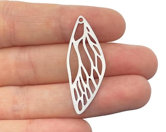 Roestvrij stalen vlindervleugel charme hanger, geometrische vleugel oorbel charme, dubbelzijdige oorbel charmes DIY sieraden maken leveringen STL-4227