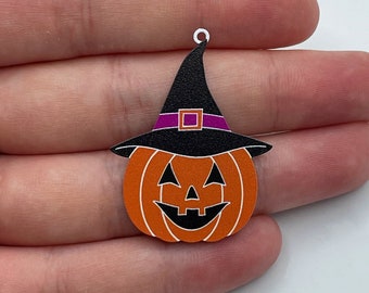 2 ciondolo a forma di zucca in acciaio inossidabile, ciondoli di Halloween, ciondolo a forma di lanterna, ciondolo a forma di zucca in ottone dipinto, ciondolo a forma di zucca PTD-1052