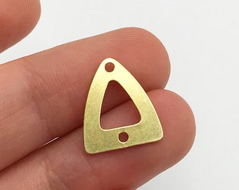 6pcs Raw Brass Triangle Connector Charm Pendant, Geometric Triangle 2 Hole Connector Earring Charm, Laser Cut Jewelry Supplies RW-1107