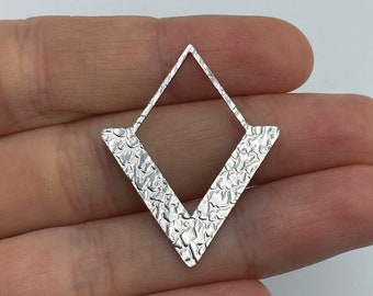 6 stuks gehamerd roestvrij staal ruitvormconnector, diamantvorm oorbelconnector voor het maken van sieraden, lasergesneden sieradenbenodigdhedenHS-3298