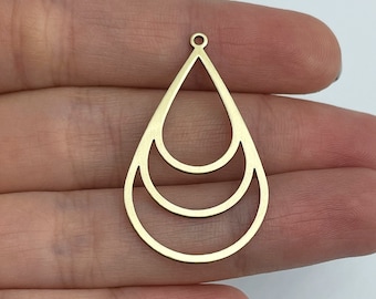Deux Breloques Goutte Triangulaire En Argent Sterling – Idéales Pour Créations De Bijoux