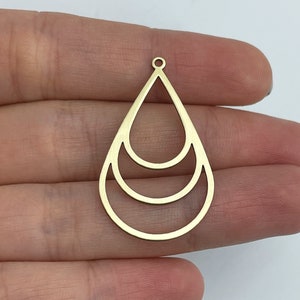 2pcs Raw Brass Earring Charm, Earring Accessories, Earring Pendant, Brass Charms Findings, Earring Connector, Brass Jewelry Supplies RW-1589