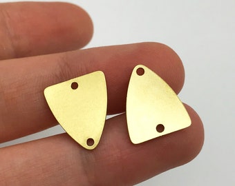 6pcs Raw Brass Triangle Connector Charm Pendant, Geometric Triangle 2 Hole Connector Earring Charm, Laser Cut Jewelry Supplies RW-1115