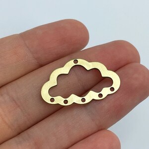 6pcs Raw Brass Cloud Charm, Brass Connectors, Cloud Pendant, Brass Earring Charms, DIY Jewelry, Laser Cut Jewelry Making Supplies RW-1535