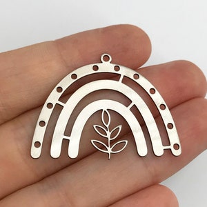 2pcs Stainless Steel Rainbow Charm, Rainbow Pendant, Rainbow Arch Earring Charm, Arch Charm, Laser Cut Jewelry Making Supplies STL-3185