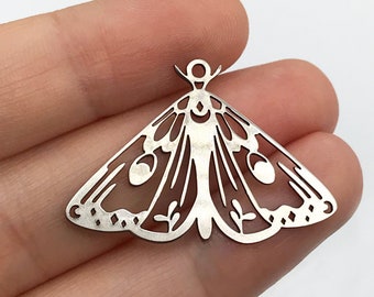 2pcs Stainless Steel Butterfly Charm, Celestial Butterfly Pendant, Moth Charm, Mystical Charms for Jewelry Making, Jewelry Supplies STL-3288