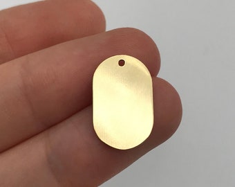 6pcs Raw Brass Oval Connector, Oval Charm, Brass Oval Pendant, Oval Blank Charm, Earring Findings, Laser Cut Jewelry Supplies RW-1203